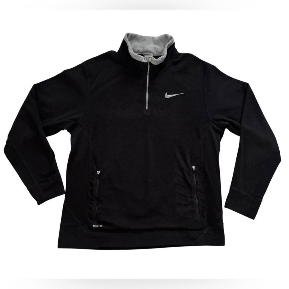 Nike Therma-FIT Black Half Zip Fleece Pullover Jacket Mens Size L